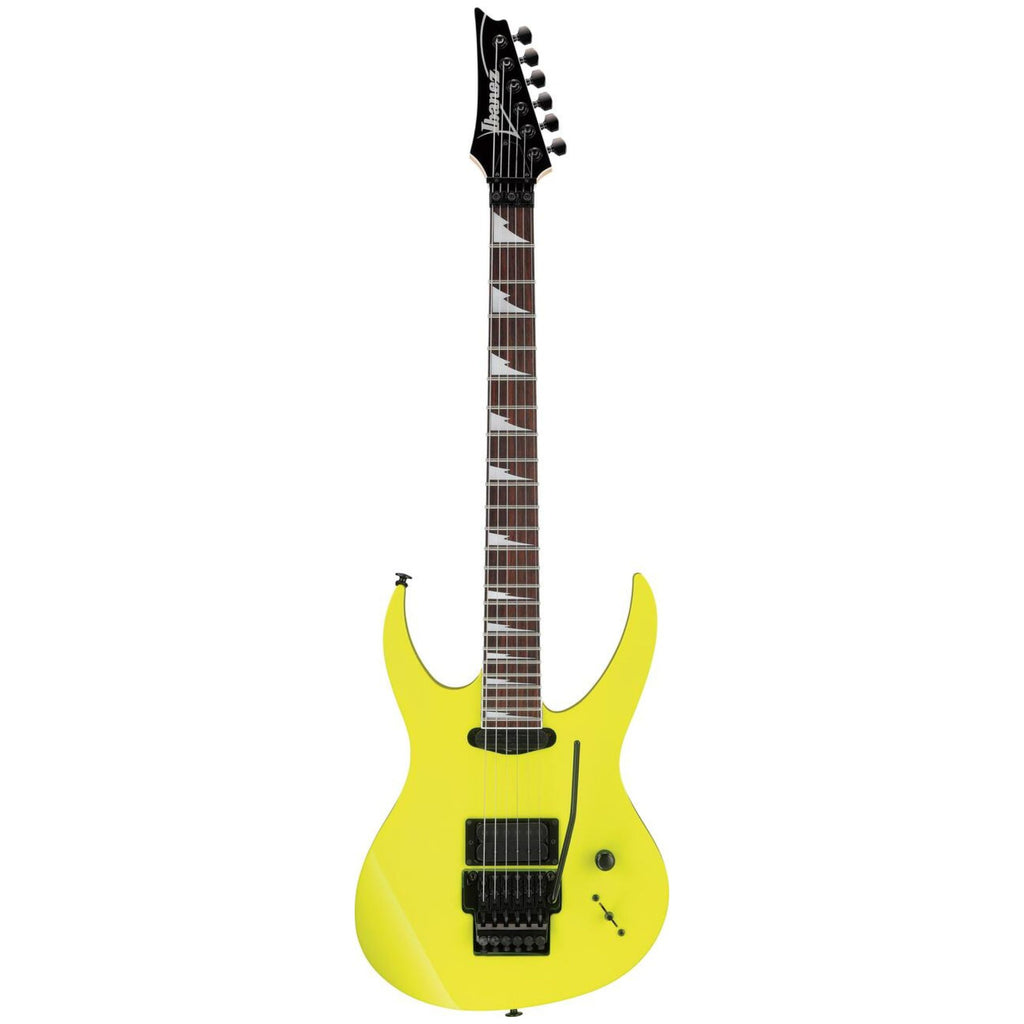 Ibanez 540PIII Genesis electric guitar in desert yellow with double-cutaway body and humbucker pickups, on a stand.