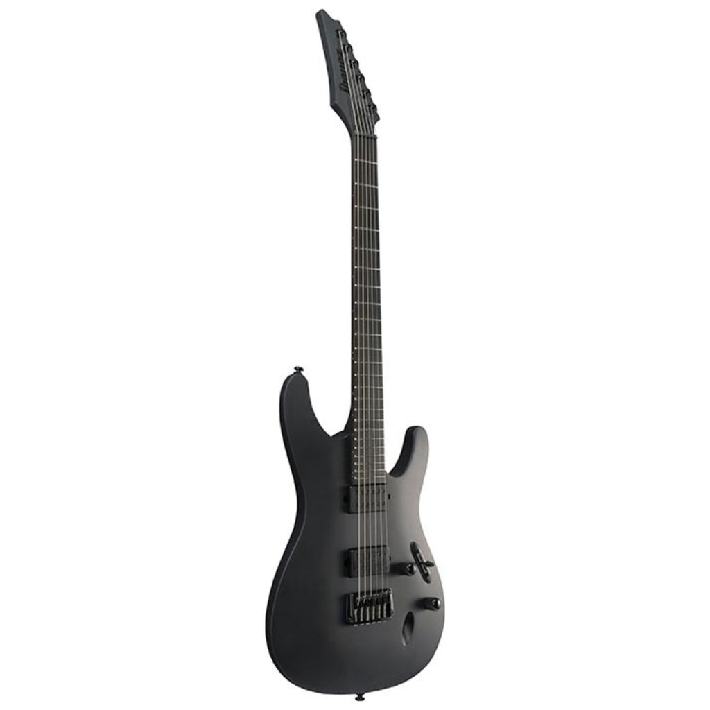 Ibanez S721RB electric guitar in black flat finish, featuring a sleek body, six strings, and modern hardware design.