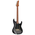 Ibanez AZ2204AG electric guitar in transparent gray burst finish, featuring a sleek body with dual humbucker pickups and modern hardware.