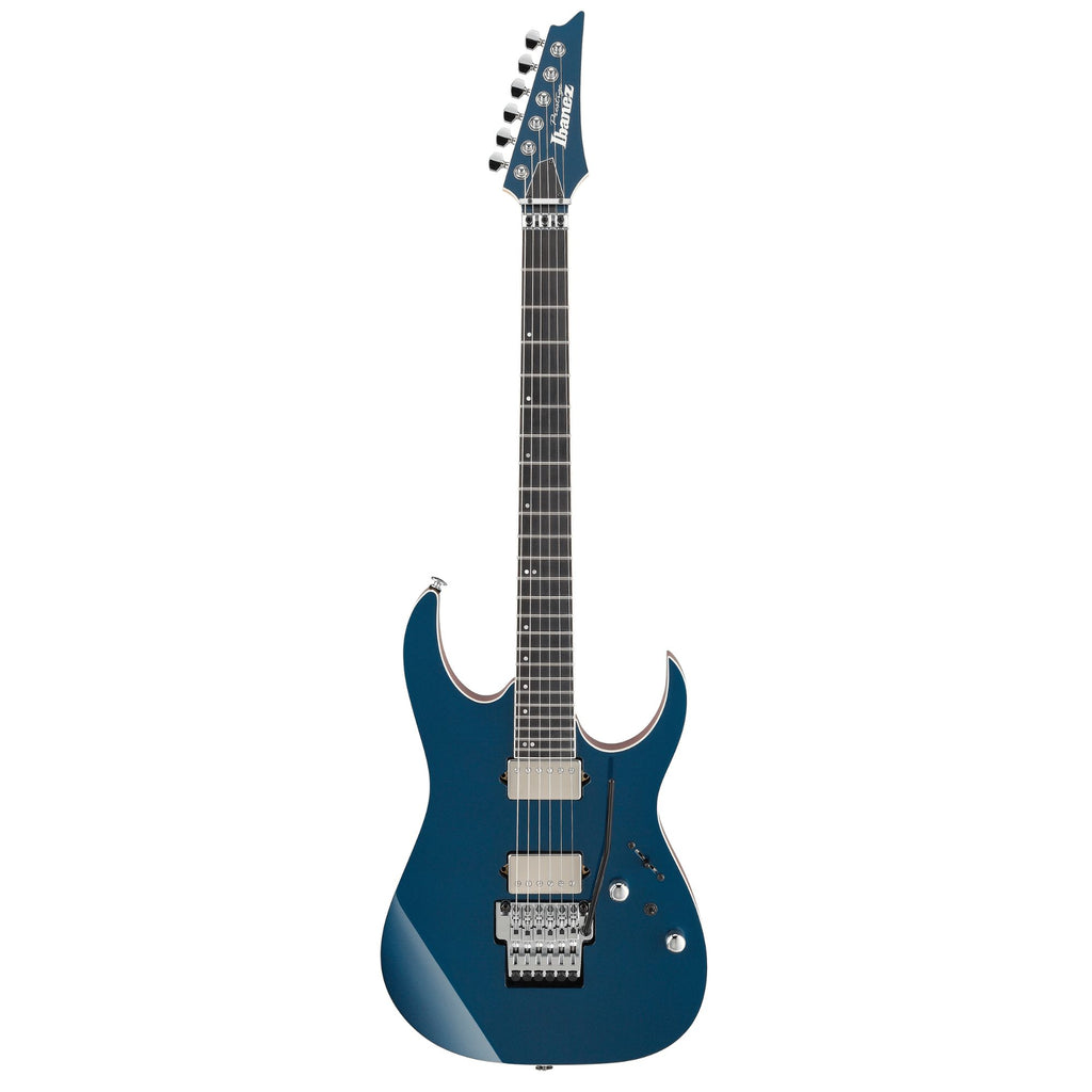 Ibanez RG5320RC Deep Forest Green Metallic electric guitar with sleek body and six strings, showcasing a high-end Ibanez design.