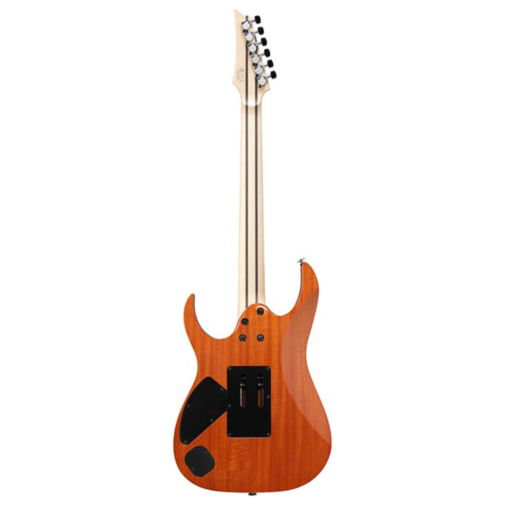Ibanez RG5320RC electric guitar in Deep Forest Green Metallic with sleek body and six strings, showcasing a modern design.