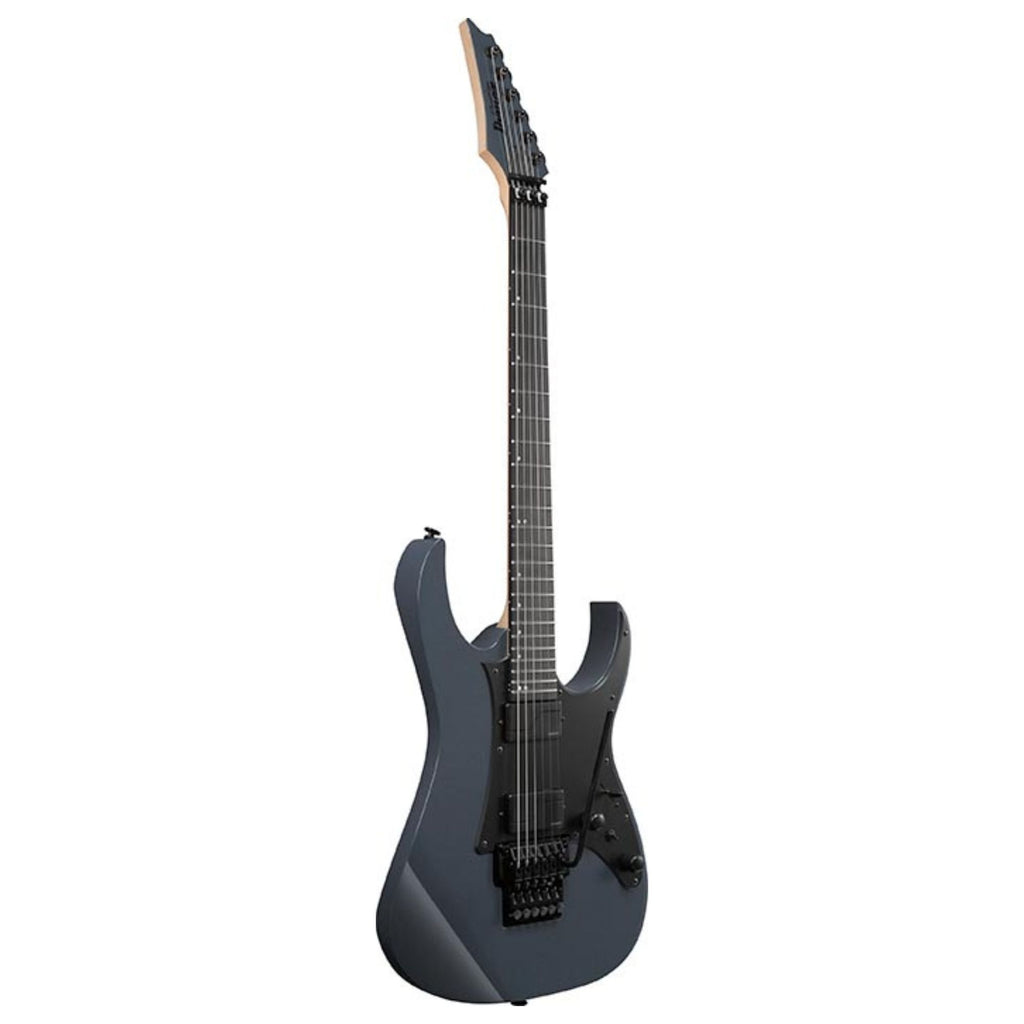 Ibanez RGR5130R Gray Metallic electric guitar with sleek body, six strings, and modern hardware, perfect for rock and metal playing.