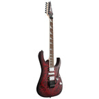 Ibanez RG470DXW wine red frozen matte electric guitar with double-cutaway body and humbucker pickups.