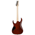 Ibanez GRGR221FA electric guitar in transparent indigo black with sleek body and modern design, showcasing its hardware and finish.