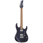 Ibanez GRX120SP Dark Dusk Metallic Matte electric guitar with a sleek finish and modern design, featuring a solid body and six strings.