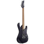 Ibanez GRX120SP Dark Dusk Metallic Matte electric guitar with a sleek finish and modern design, showcasing its body and hardware.