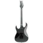 Ibanez GRX120SP Noble Gray Metallic matte electric guitar with double-cut body, maple neck, and humbucker pickups.