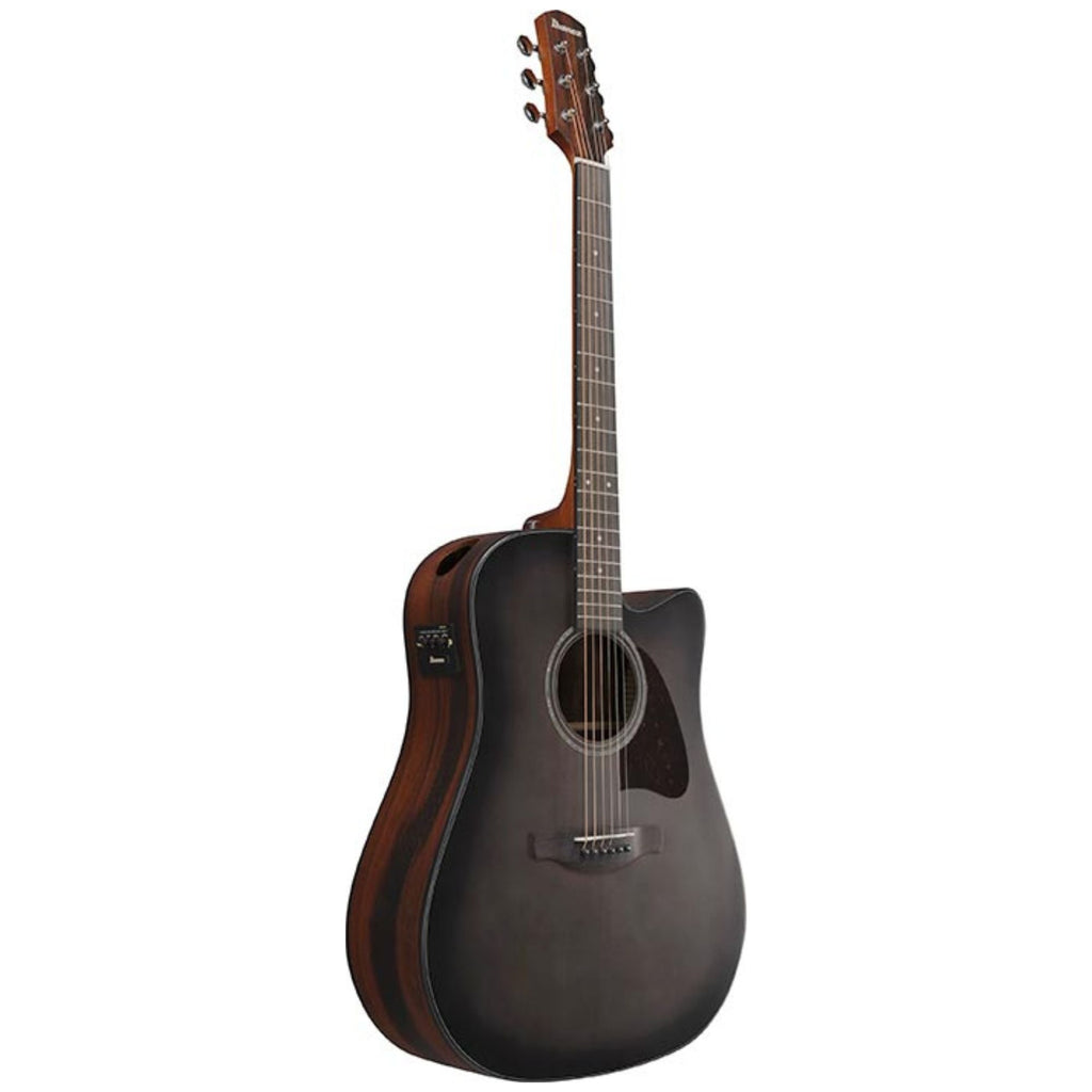 Ibanez AAD70CE Transparent Charcoal Burst Low Gloss top, Natural Open Pore back and sides Acoustic Guitar