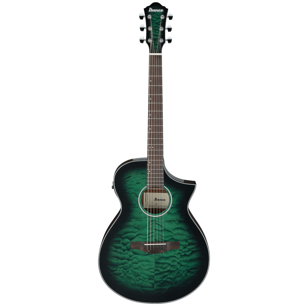 Ibanez AEWC16QA Transparent Emerald Burst High Gloss top, Natural High Gloss back and sides Acoustic Guitar