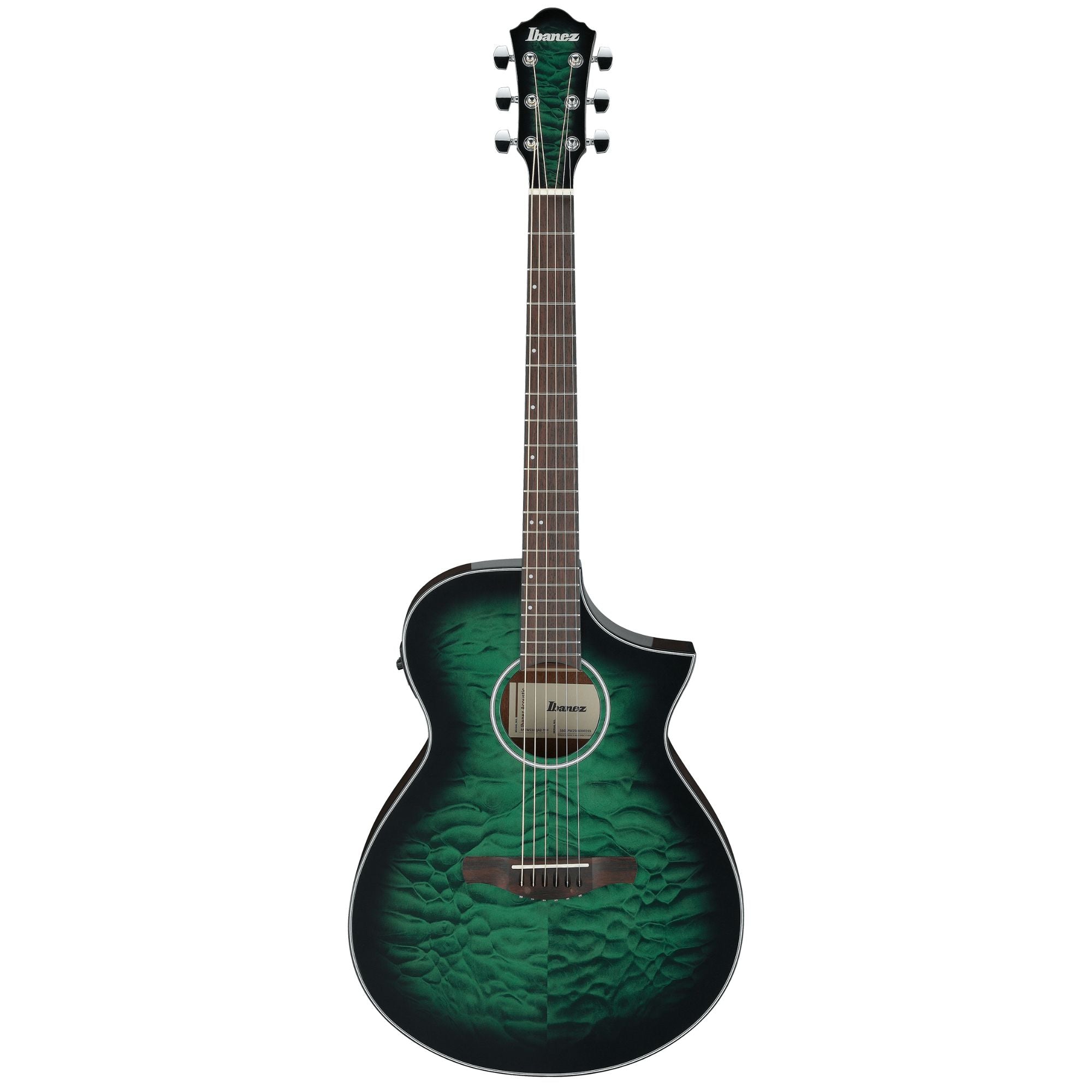 Ibanez AEWC16QA Transparent Emerald Burst High Gloss top, Natural High Gloss back and sides Acoustic Guitar