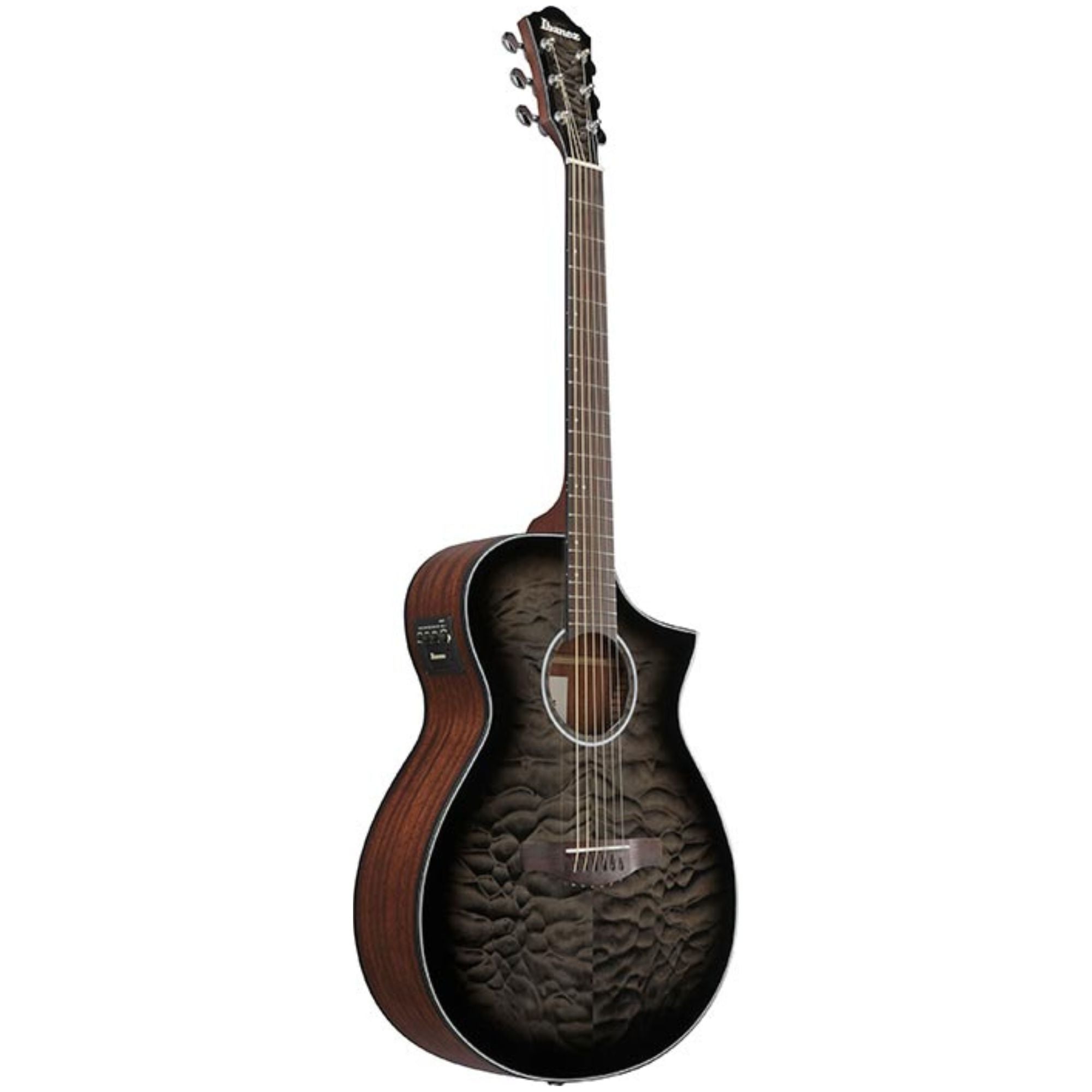 Ibanez AEWC16QA Transparent Black Sunburst High Gloss top, Natural High Gloss back and sides Acoustic Guitar