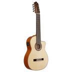 Ibanez GA3008CE classical guitar in natural high gloss finish, featuring a steel-string body and detailed craftsmanship.