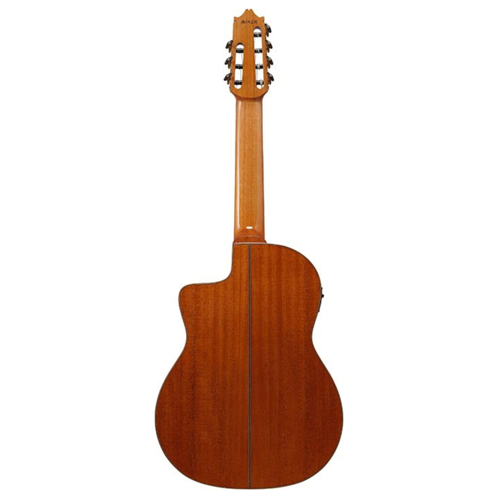Ibanez GA3007CE classical guitar in natural high gloss finish, featuring nylon strings and a cutaway body design.