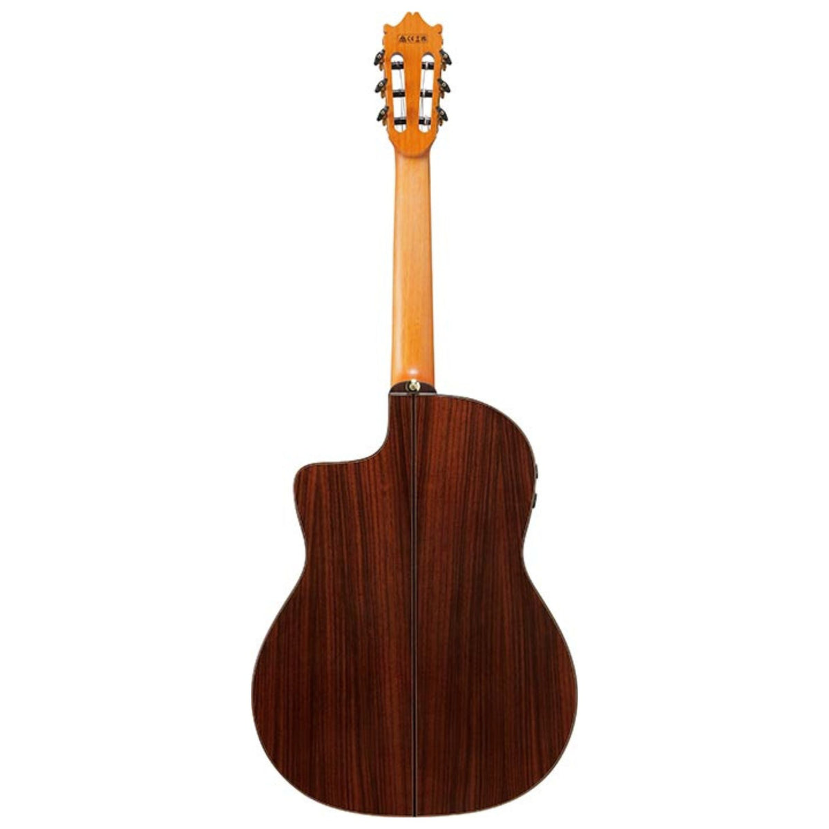 Ibanez GA380CE classical guitar in natural high gloss finish, showcasing its body, neck, and detailed craftsmanship.