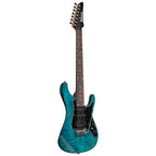 Ibanez AZ447P1QM electric guitar in cosmic blue with quilted maple top and sleek design, showcasing the guitar's body and hardware.