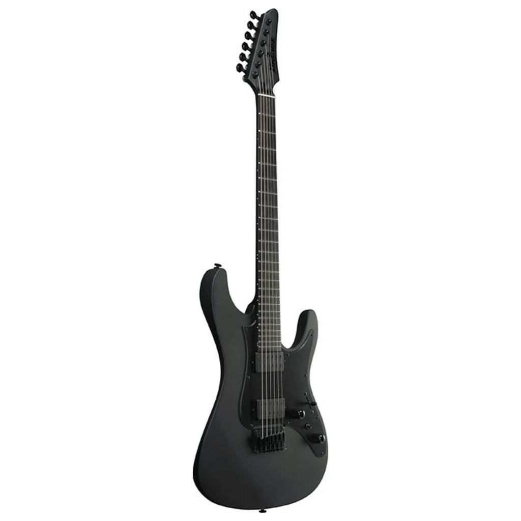 Ibanez AZ41B1 electric guitar in black flat finish, featuring a sleek body, six strings, and modern hardware.