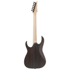 Ibanez RGR431PB electric guitar in charcoal grey flat with sleek body and six strings, showcasing a modern design and hardware.