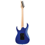 Ibanez RGV250 Jewel Blue electric guitar with double-cutaway body, maple neck, and humbucking pickups, shown from a front angle.