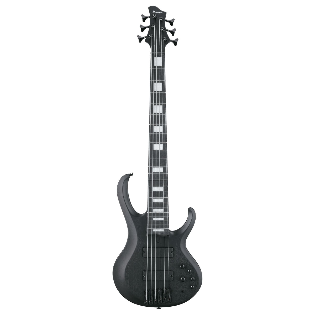 Ibanez FAB1-WK Felipe Andreoli Signature Bass guitar with natural wood finish and four strings, featuring sleek design and control knobs.