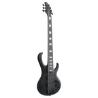 Ibanez FAB1-WK Felipe Andreoli Signature Bass guitar with black finish and sleek design, showcasing its body and neck.