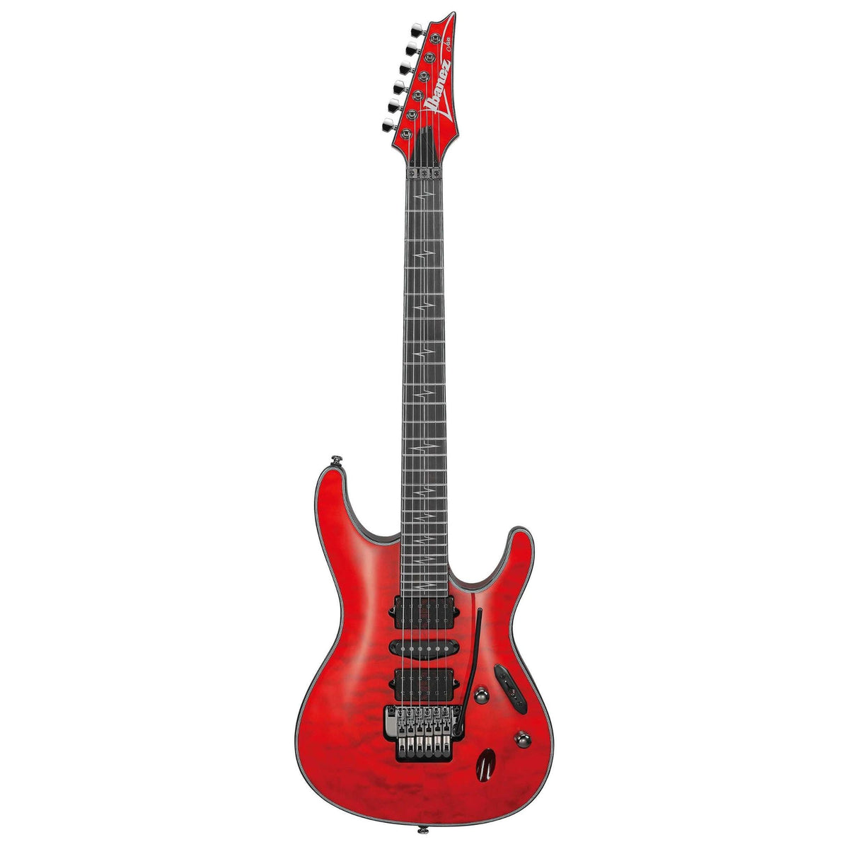Ibanez JIVA10R Nita Strauss Signature electric guitar in torch red with sleek body and custom hardware.