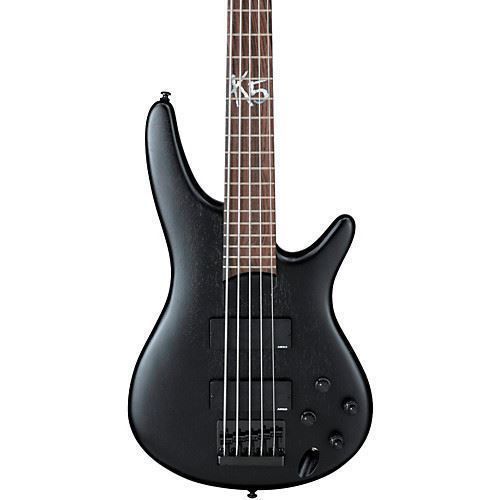Ibanez K5 Fieldy Signature 5-String Bass Guitar in Black Flat