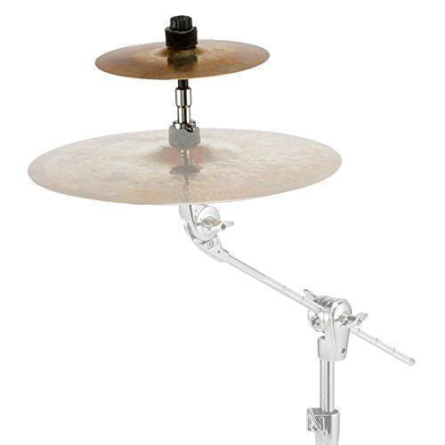 Tama CSA15 straight cymbal stacker for drum hardware, shown assembled with metal construction and rubber padding for stability