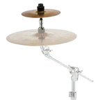 Tama CSA15 straight cymbal stacker for drum hardware, shown assembled with metal construction and rubber padding for stability