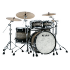 Tama Star Walnut 22" 4 Piece Drum Kit Shell Pack - 22/10/12/16 - Satin Black Japanese Sen Burst