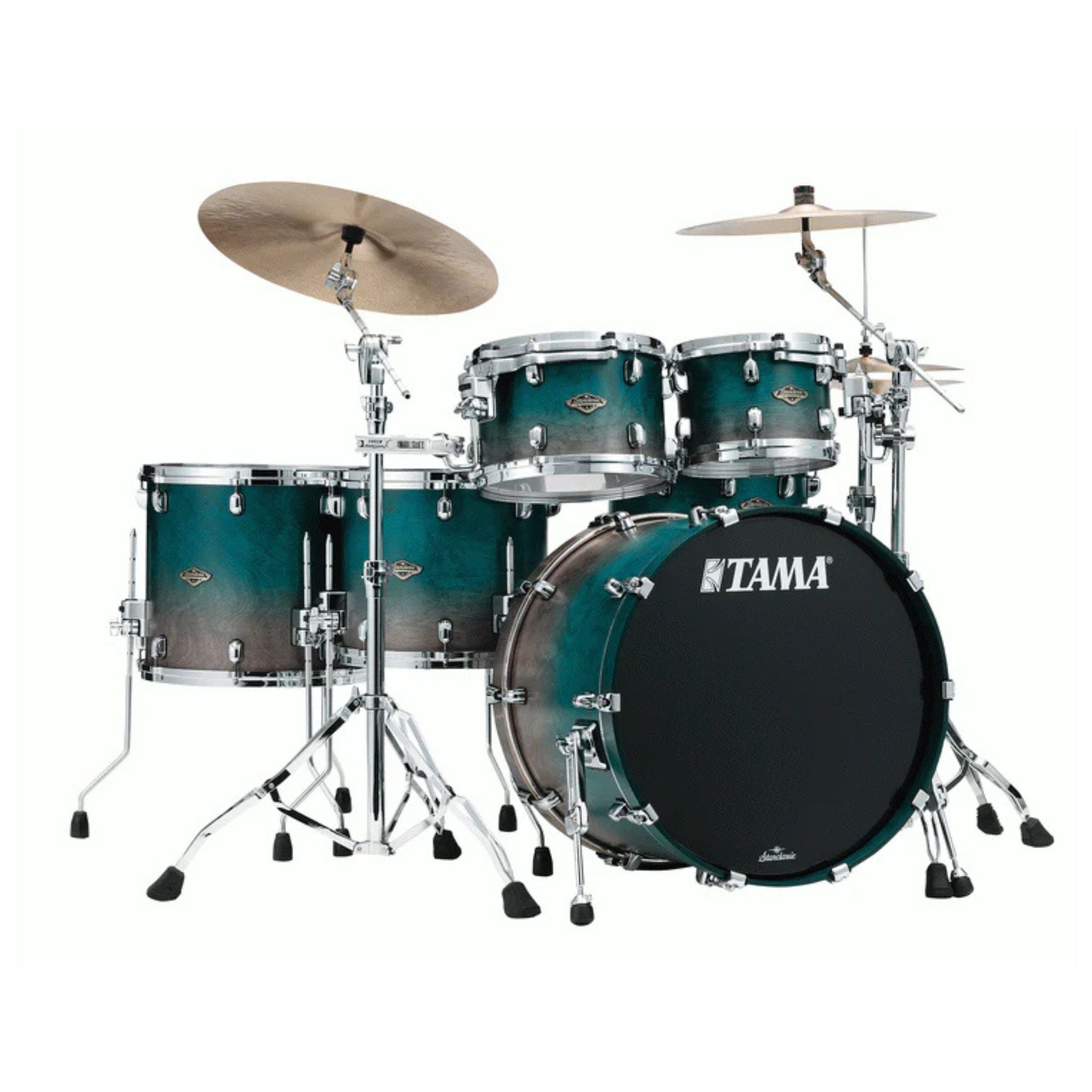 Tama Starclassic Walnut/Birch 22-inch 5-piece drum kit shell pack with satin sapphire fade finish, including 10, 12, 14, 16-inch drums