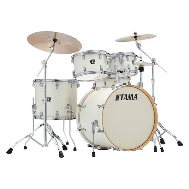 Tama SuperStar Classic 22" 5-Pce Drum Kit Shell Pack - 22/10/12/16 with 14" Snare - Vintage White Sparkle