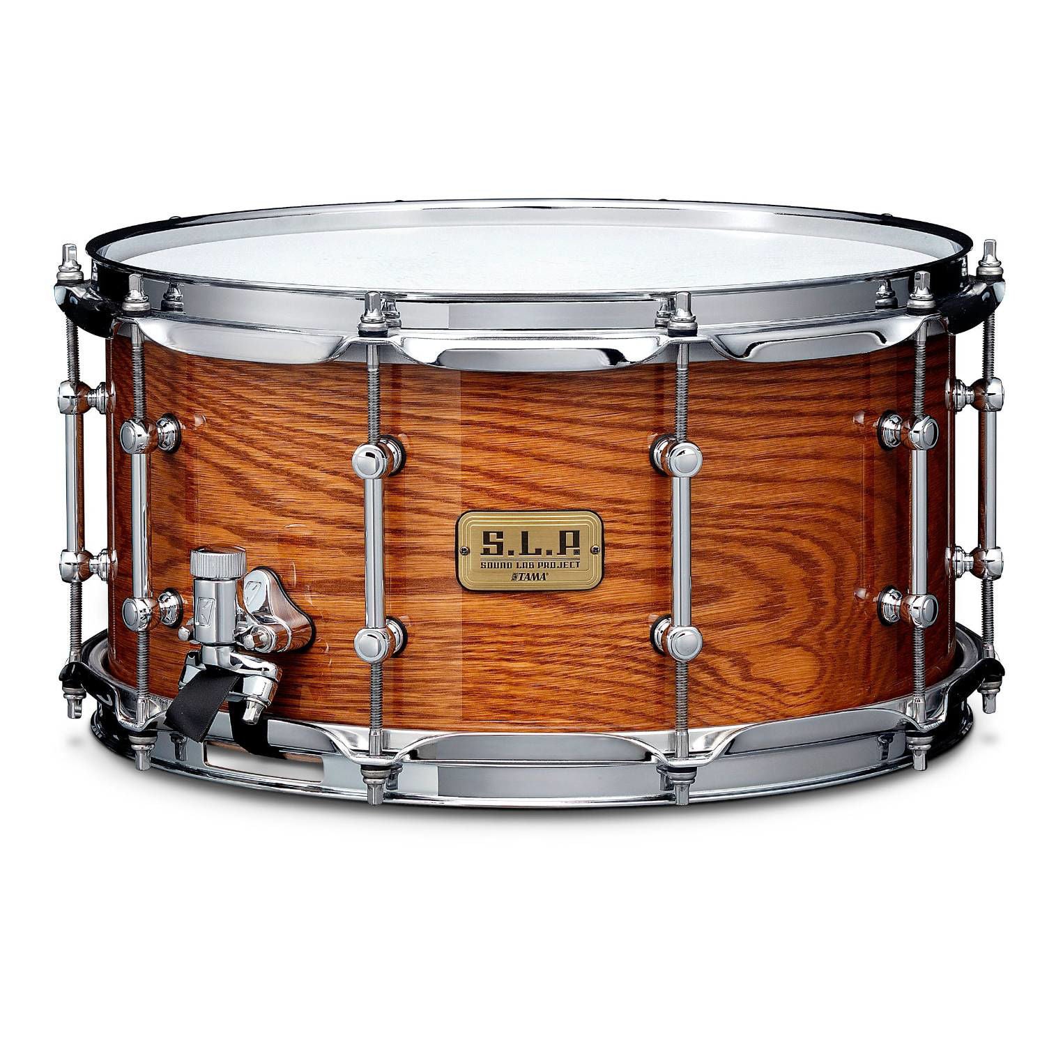 Tama S.L.P. 14 x 7 Inch G-Maple with White Oak Outer Ply Snare Drum in Gloss Tawny Oak