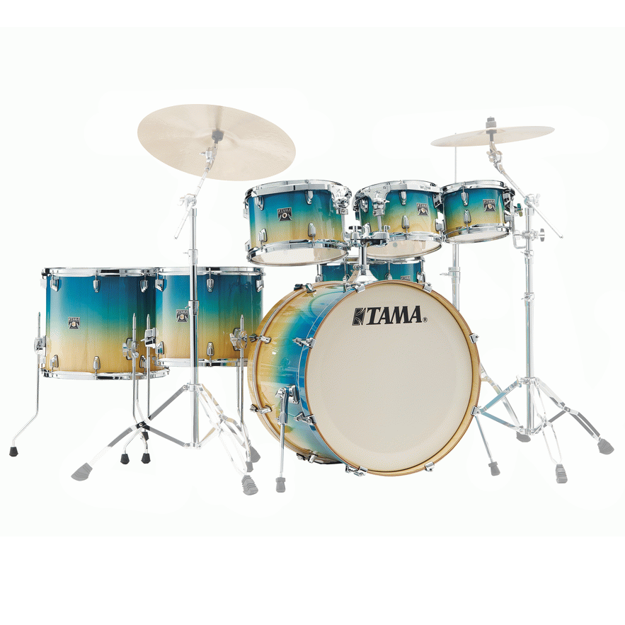 Tama Superstar Classic Maple 7pc Drum Shell Pack in Caribbean Lacebark Pine Fade