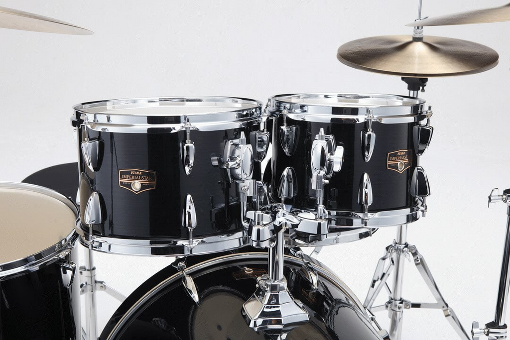 Tama Imperialstar 6-piece drum kit with 22, 16, 14, 12, 10-inch drums and 14-inch snare in Hairline Black finish.
