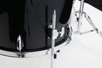 Tama Imperialstar 6-piece drum kit in hairline black with 22, 16, 14, 12, 10-inch drums and 14-inch snare drum, view of the full kit.