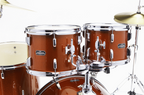 Tama Stagestar 5-piece drum kit in Scorched Copper Sparkle with cymbals and hardware, ready for performance.
