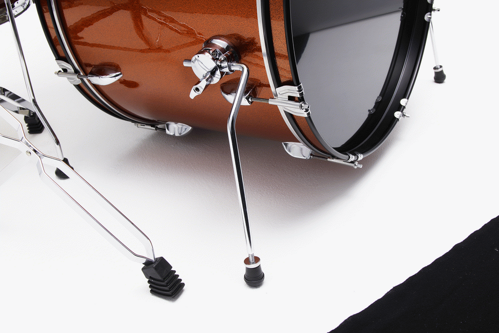 Tama Stagestar 5-piece drum kit in Scorched Copper Sparkle with cymbals and hardware, ready for performance.