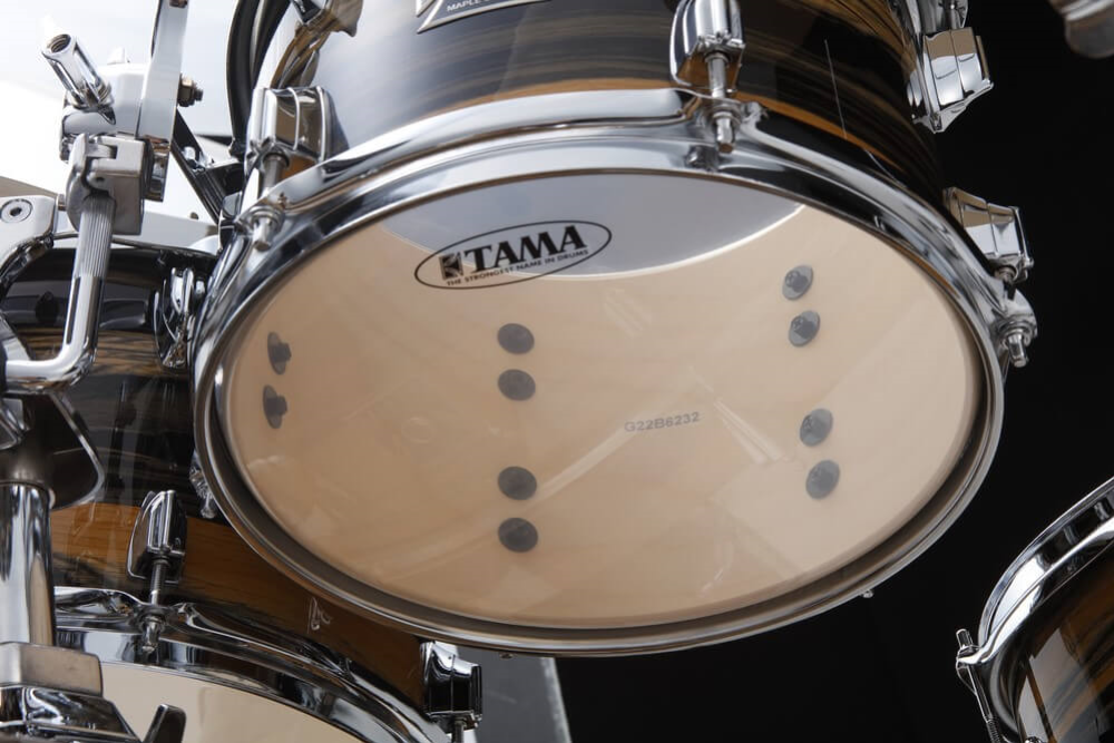 Tama SuperStar Classic 22 5-Pce Drum Kit Shell Pack 22/10/12/16 with 14 Snare - Natural Ebony Tiger Wrap