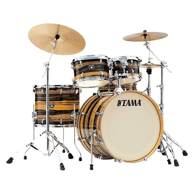Tama SuperStar Classic 22" 5-Pce Drum Kit Shell Pack 22/10/12/16 with 14" Snare - Natural Ebony Tiger Wrap