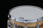 Tama 50th Limited Mastercraft ARTWOOD 14x6.5 snare drum with wooden shell and metal hardware, showcasing detailed craftsmanship.