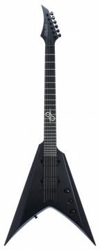 Solar V2.6C electric guitar in carbon black matte finish with sleek body and six strings, showcasing its modern design and hardware.
