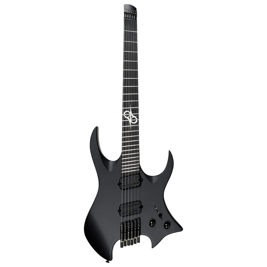 Solar H2.6C electric guitar in carbon black matte finish, showcasing a sleek body, dual humbucker pickups, and modern design.