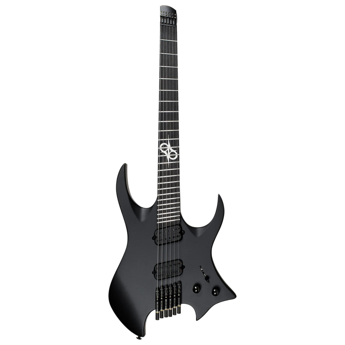 Solar H2.6C electric guitar in carbon black matte finish, showcasing a sleek body, dual humbucker pickups, and modern design.