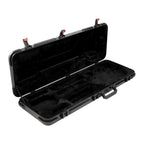 Solar T Guitar Hard Case for electric guitar with sturdy black exterior and padded interior for protection.