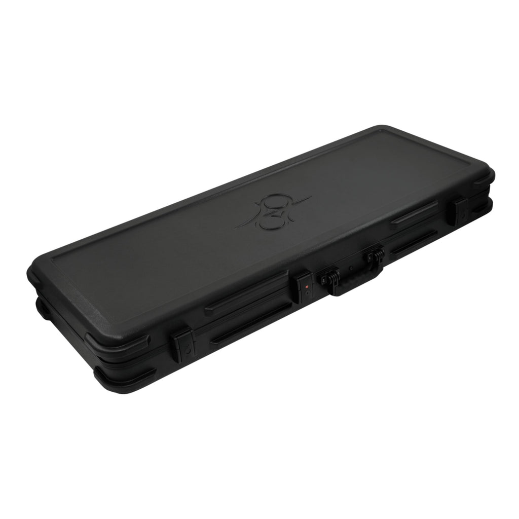 Solar X guitar hard case with padded exterior and secure latches, designed for protecting electric and acoustic guitars.
