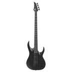 Solar AB4.4C bass guitar in carbon black matte finish, featuring a sleek design and four-string setup, on a plain background.