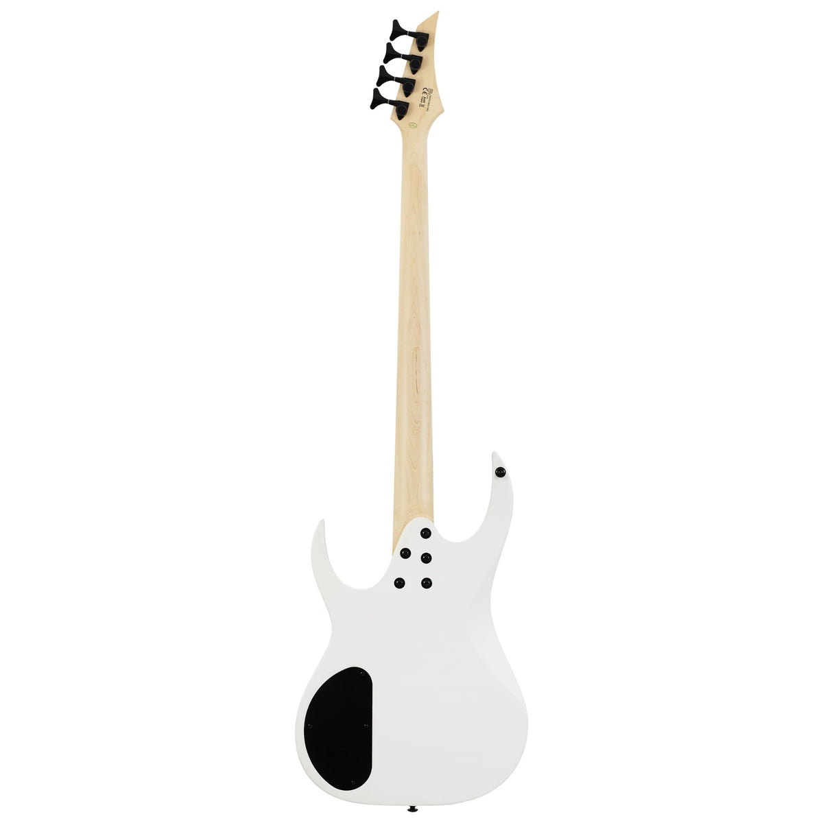 Solar S AB4.4W Bass Guitar in white matte finish, showcasing its sleek body, four-string design, and modern style.
