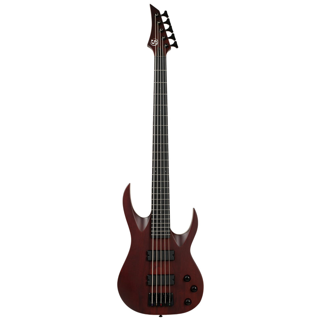 Solar S AB4.5DN dark natural bass guitar with sleek body and four strings, showcasing modern design and high-quality craftsmanship.