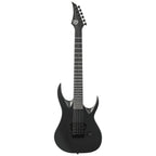Solar S AB4.61MC electric guitar featuring a sleek black body and chrome hardware, showcasing its modern design and six-string setup.
