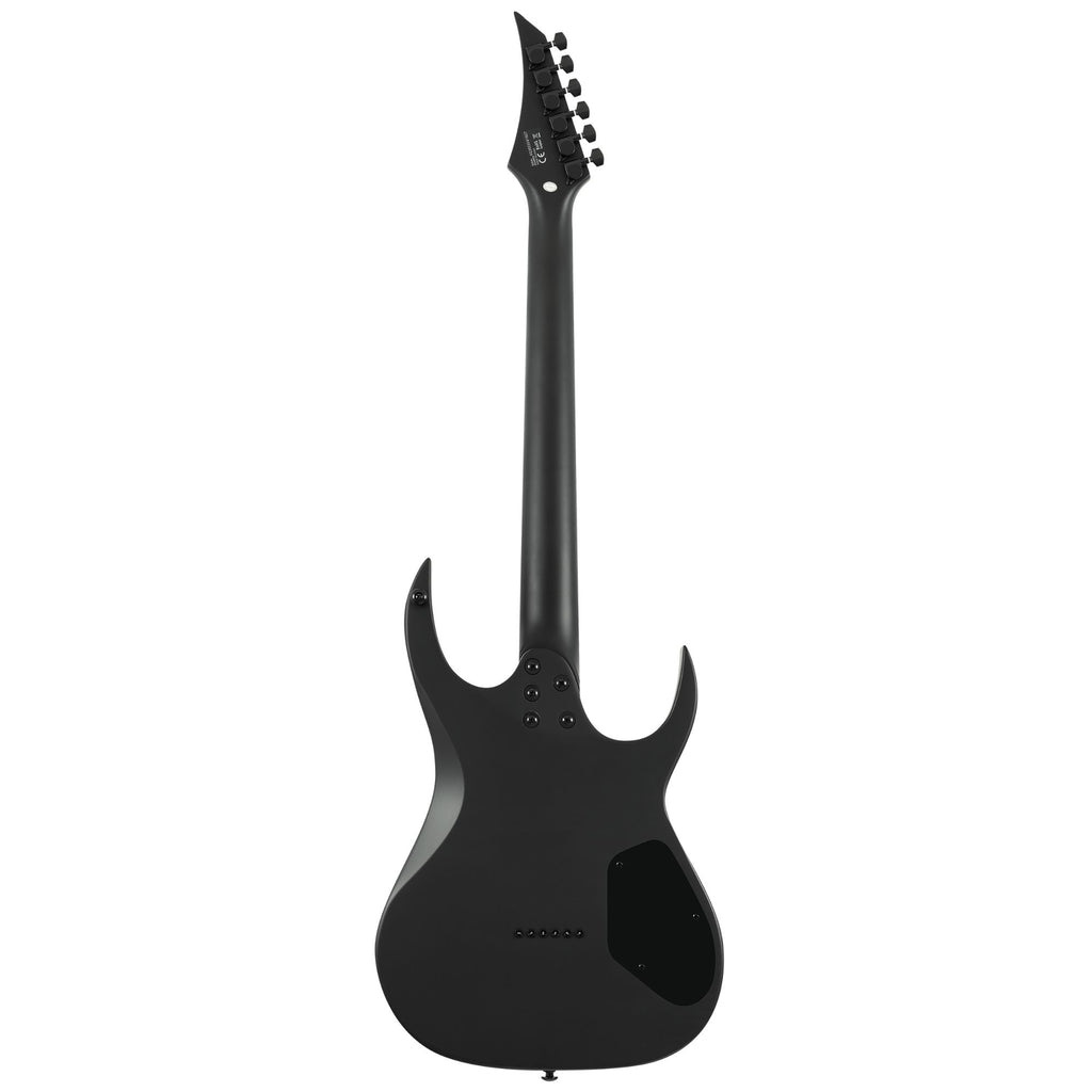 Solar S AB4.6C LH electric guitar in carbon black matte finish with sleek body and six strings, left-handed design.